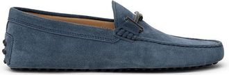 Tod's Blue Suede Leather Mens Moccassin