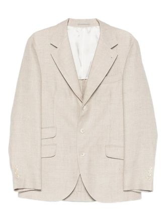 Brunello Cucinelli notched-lapel single-breasted blazer - Beige