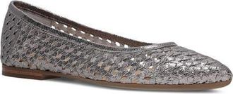 Frye Heather Woven Pointed Toe Flat in Platinum at Nordstrom, Size 6.5