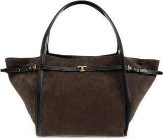 Tod's Brown T Timeless Medium Tote