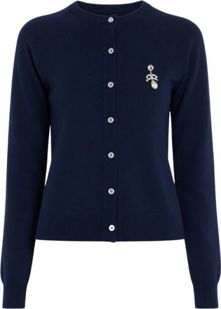 N&deg;21 Merino Cardigan - Dames - Vesten - Blauw - XL - Wol - Truien & Vesten