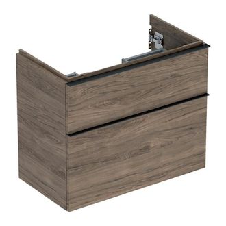 Keramag Geberit Waschtischunterschrank Icon 750x615x416mm Verk. Ausl. Nb Hickory/gri