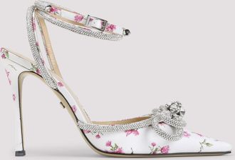 Mach & Mach dubbele strik Cheri bloemen satijnen hoge hakken sandalen