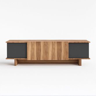 Concept Usine Mueble TV de dise&ntilde;o con armarios con aspecto de madera y gris antracit