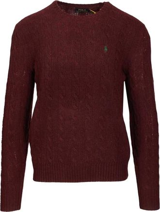 Polo Ralph Lauren Truien & Vesten, Heren, Rood, 2Xl, Wol, Kabelgebreide trui van wol en kasjmier