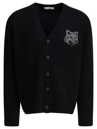 Maison Kitsun&eacute; Wool Cardigan With Fox Head