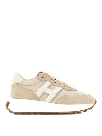 Hogan H641 Sneakers In Beige Suede Leather