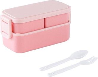 OEM Fiambrera Infantil Con Separadores, 1300 Ml, Fiambrera 2 En 1 Con 3 Compartimentos, Caja Bento A Prueba De Fugas, Libre De Bpa, Rosa