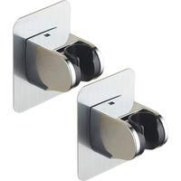 OEM Soporte Universal Para Cabezal De Ducha - 2 Piezas - No Requiere Perforaci&oacute;n - &Aacute;ngulo Ajustable - Pl&aacute;stico Abs De Alta Calidad - Acabado Cromado, S&uacute;pe