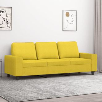vidaXL Sof&aacute; De 3 Plazas De Tela Amarillo Claro 180 Cm Vidaxl