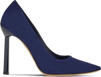 Ferragamo 105mm suede pump shoes - women - Suede/Goat Skin/Leather - 11 - Blue