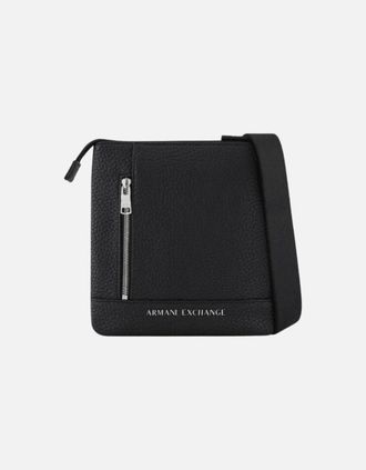 A|X Armani Exchange Mens Tumbled Leather Black Pouch Bag - Size: ONE size