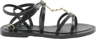 Celine Platte Sandalen - Dames - Sandalen - Zwart - 36 EU - Schoenen