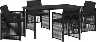 vidaXL Conjunto De Comedor De Jard&iacute;n 5 Pcs Negro Polirat&aacute;n Vidaxl