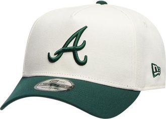 New Era Atlanta Braves Braves 9Forty A-Frame Cap - Adult White/Dark Green