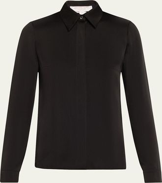 Michael Kors Hansen Charmeuse Button-Front Shirt