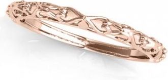 Allurez Antique Style Open Scrollwork Wedding Band 14k Rose Gold