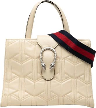 Gucci Pre-owned Handbags, female, White, Size: ONE SIZE Pre-owned Top Handle Bag