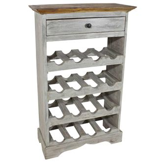 Berkfield Home Wine Rack Solid Reclaimed Wood 55x23x85 cm in Brown | Size: 55 x 23 x 85 cm