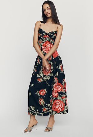 S/W/F 100% Cotton Drop-Waist Maxi Dress