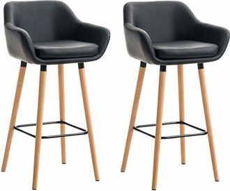 Clp Set De 2 Taburetes Grant En Simil Cuero Negro