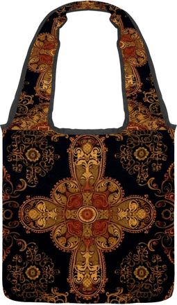 Generic Vintage Catholic Print Reversible Canvas Shoulder Tote - Double-Sided Print, 12oz Cotton, 27cm Drop, Fold-Flat Bag for Travel, Shopping, Street Outing