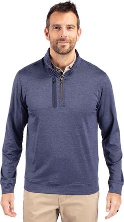 Cutter & Buck Stealth Heathered Quarter Zip Mens Pullover Jacket