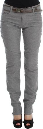 Ermanno Scervino Chique Grijze Casual Katoenen Broek - Dames - Slim Fit Jeans - Grijs - L - Katoen - Jeans