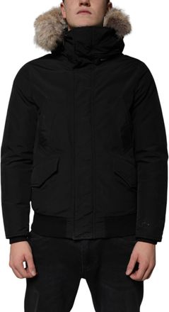 Woolrich Hooded Long Sleeves Fur Shearling Coat Mens Jacket (Pre-Owned)