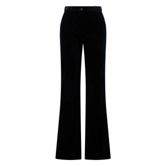 Alberta Ferretti Broeken, Dames, Zwart, S, Elegante Pantalones Acampanados de Cintura Alta