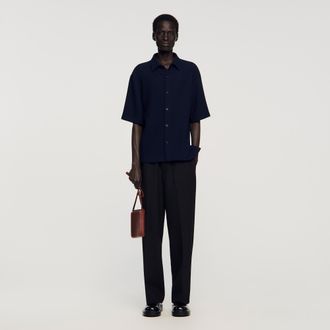 Sandro Textured shark collar shirt