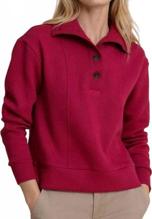 Southern Tide Tonya Button Mock Pullover In Carolina Plum