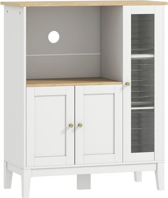 HOMCOM Aparador para microondas 80x35x97 cm blanco