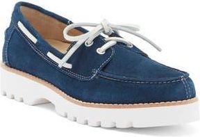 Donald J Pliner Lug Sole Boat Shoe in Navy at Nordstrom Rack, Size 7.5