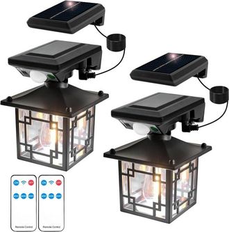 OEM Aplique De 2 Piezas Murale Solaire Vintage Ext&eacute;rieure, Lampe Solaire Exterieur Avec Detecteur De Mouvement, Lumi&egrave;re Jardin &Eacute;tanche Ip65, Puissante Lam