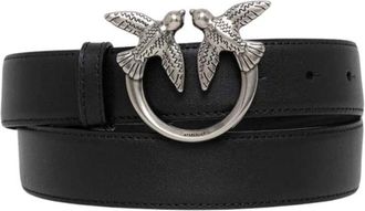 Pinko Love Berry Belt - Dames - Riemen - Zwart - S - Leer - Accessoires