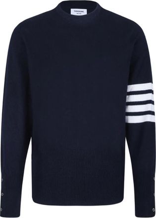 Thom Browne 4-Bar Pullover - Heren - Cashmere truien - Blauw - L - Kasjmier - Truien & Vesten