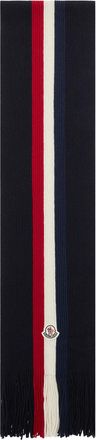 Moncler Moncler Tricolor Wool Scarf, Men, Black, Size: One Size