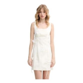 Rotate Rotate Birger Christensen - Big Flower Mini Jurk - Dames - Jurken - Beige - Maat: XS Poliester