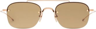 Thom Browne Titanium Semi Rimless Pilot Zonnebril - unisex - Zonnebrillen - Bruin - 53 MM - Accessoires