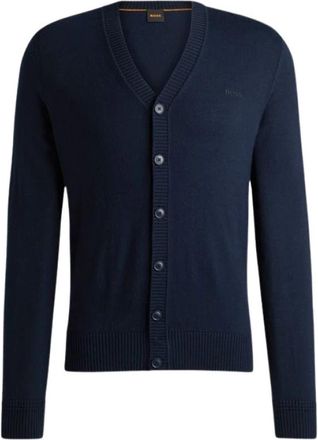 HUGO BOSS Breiwerk > Vesten - Heren - Vesten - Blauw - XL - Truien & Vesten