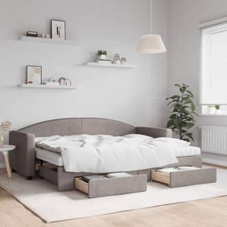 vidaXL Vidaxl - Sof&aacute; Cama Nido Con Cajones Tela Gris Taupe 80x200 Cm
