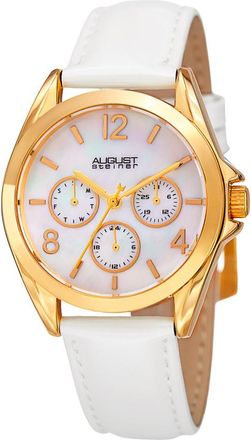 August Steiner Quartz Silver Dial Ladies Watch AS8191YGW