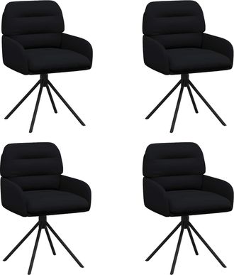 vidaXL Sillas De Comedor Giratorias 4 Uds. Cuero Sint&eacute;tico Negro Vidaxl