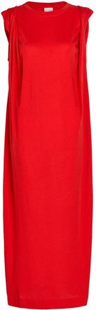 Dries Van Noten Hutty Gathered Cotton Midi Dress - Red - 40 (UK12 / M)