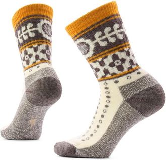 Smartwool Everyday Cozy Retro Sunflower Crew Multifunktionssocken f&uuml;r Damen | grau