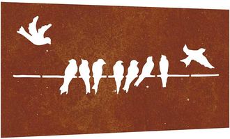 vidaXL Adorno De Pared De Jard&iacute;n Acero Corten Dise&ntilde;o P&aacute;jaros 105x55 Cm Vidaxl