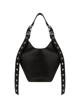Dondup Black Small Hobo Leather Bag