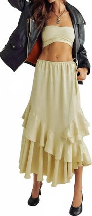 Free People Autumn Promenade Maxi Skirt In Tea Cookie