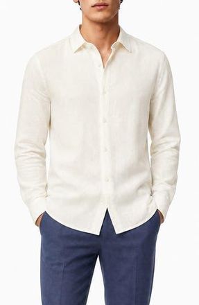 Onia Long Sleeve Linen Blend Button-Up Shirt in White at Nordstrom Rack, Size Xx-Large